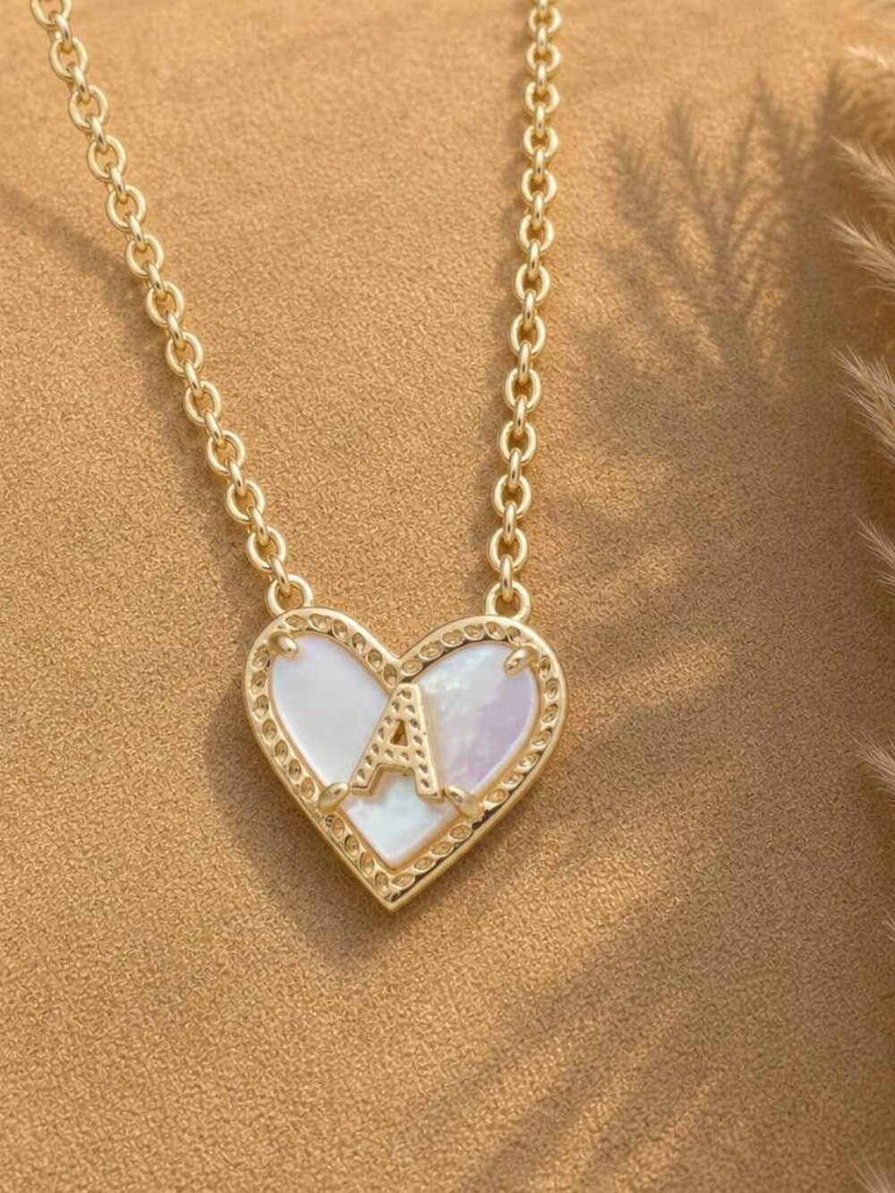 kendra scott ari heart letter a gold necklace